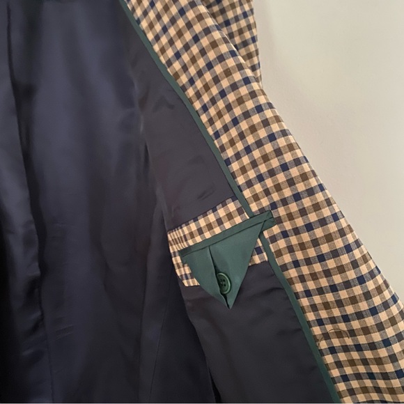J. Crew Alfie Honey Plaid Italian Wool Stretch Blazer Size 10 NWOT Tollegno 1900 - Picture 11 of 16